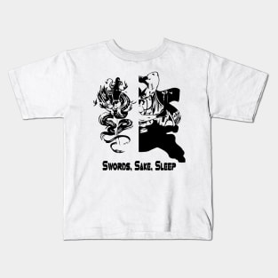 swords sake sleep roronoa zoro anime samurai one piece gift Kids T-Shirt